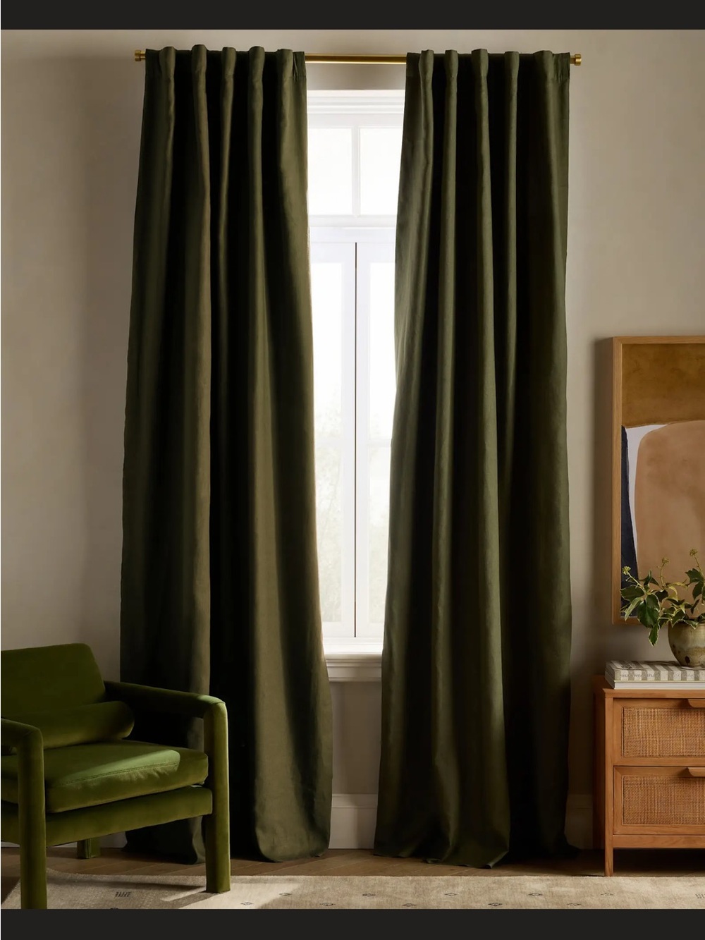 Quince European Linen Curtain Single Panel Room Darkening 48x108